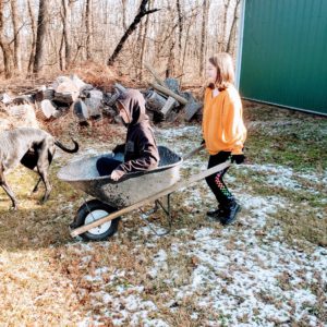 Kids with Wheelbarrow